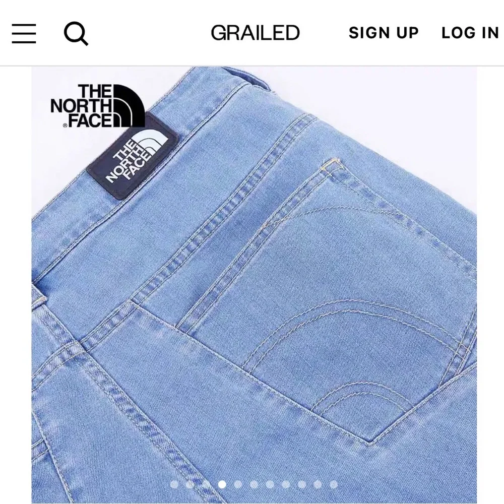 The North Face Urban Exploration Tech Denim pants in light blue wash men size 36
